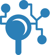 magnifying glass towards laptop illustrating crawling